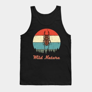 Wild Nature Stag Beetle Brown Abstract Sunset Tank Top